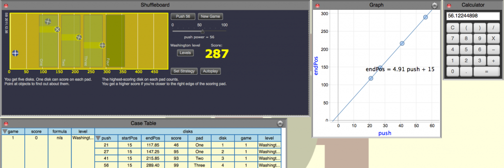 Shuffleboard Data Game Screen