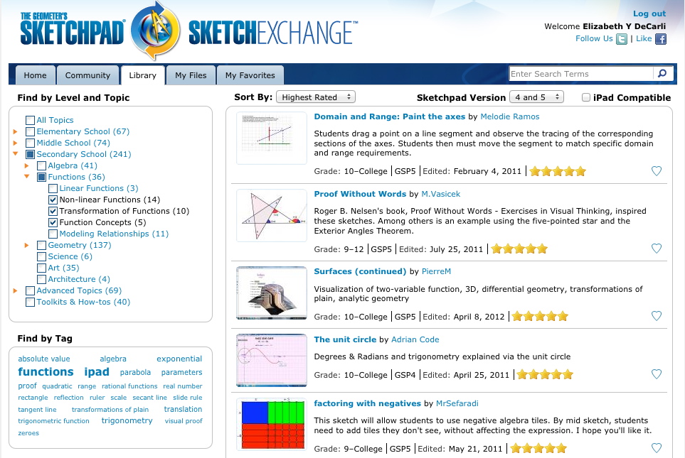 Sketchpad Sketch Exchange Library